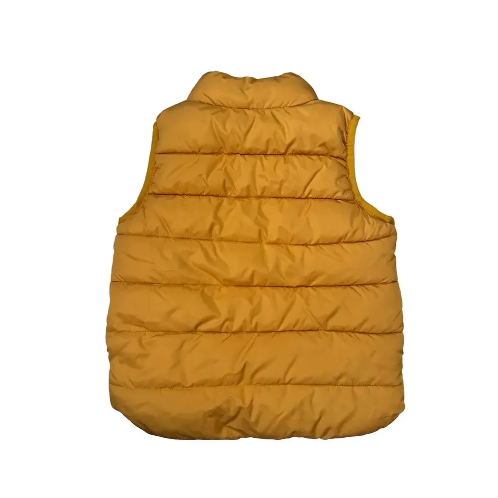 BABY GAP Cold Control Puffer Vest Rugby Gold Size 2 Toddler Polyester Full Zip